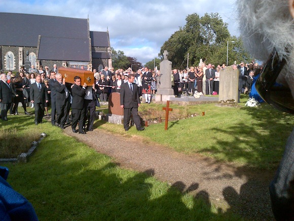 Seamus Heaney is led to his final resting place in Bellaghy.