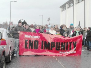 Last year's Bloody Sunday march setting off from Central Drive.