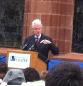 Former US President Bill Clinton speaking in Guildhall Square.