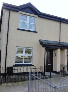 The house in Kerrigan Close where last night's shooting took place.