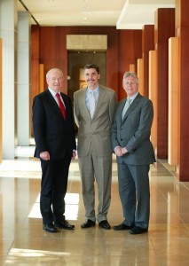 Peter Robinson and Martin McGuinness with Christopher Caldwell, president, Concentrix Corporation and general manager, SYNNEX Global Business Services.