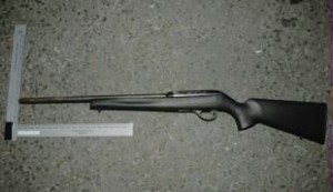 The semi-automatic rifle recovered by police.