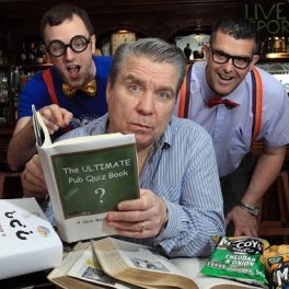 U105's Johnny Hero  will be putting quiz enthusiasts like John Baxter (left) and Ricky Watts, of KP Snacks (NI), through their paces  during the McCoy’s NI Pub Quiz.