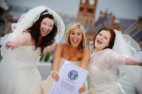 Denise Devlin, Jill Hughes and Alana Irvine at the launch of this year's "Brides Across the Bridge." Photo: Stephen Latimer