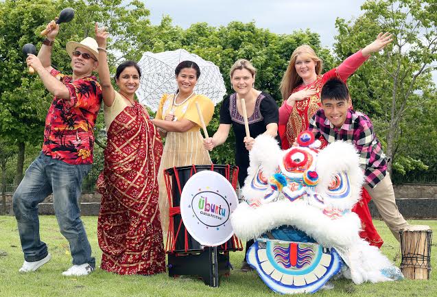 Local residents Willie Hernandez, Sumeeta Gupta, Miriam Pascua, Audrey Marie Doherty and Billy Poon join Sue Divin from Derry City Council to prepare for Sunday's Ubuntu Global Festival. Photo: Lorcan Doherty Photography