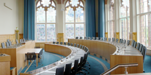 The Guildhall Chamber where the new "super council" meets.