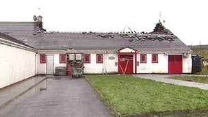 The damaged Sean Dolans GAA clubhouse.
