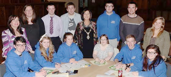 Derry Mayor Cllr Brenda Sevenson pictured at the Foyle Youth Council Child Rights Training with (from left)  Helen Harley (Derry City Councils Children and Young Person Officer), Laura McFall (NICCY, Participation Officer), Peter McCloskey (Derry City Council), Mark Giboney (WELB, Youth Officer), Holly Collins (WELB, Youth Officer) along with members of Foyle Youth Council. 
