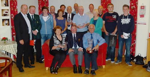 Bob McKimm with prizewinners in his Captain's Day played at City of Derry Golf Club yesterday.