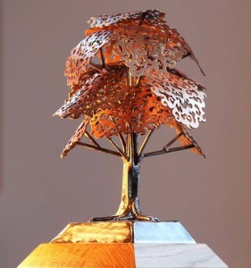 The Oak Tree of Derry trophy, designed by Maurice Harron, which will be presented to the winner of the International Competition. Photo: Lorcan Doherty Photography