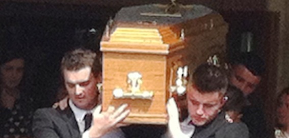 Ciaran's remains are taken from St Mary's Church burial in the adjoining cemetery.