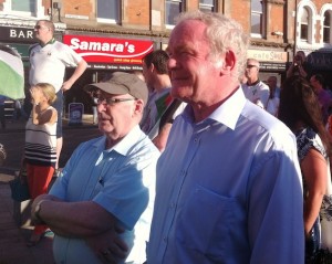Deputy First Minister Martin McGuinness at tonight's demonstration.