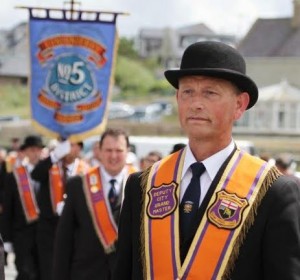 Orangemen marching in Rossnowlagh this afternoon. Photo North West Newspix.