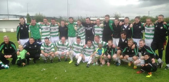 Cockhill Celtic team which won the Ulster Senior League yesterday.
