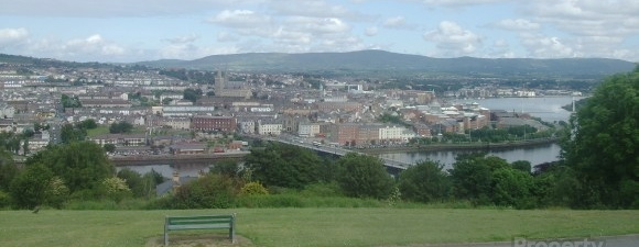 The picturesque view of Derry from Eskaheen View in the Waterside.