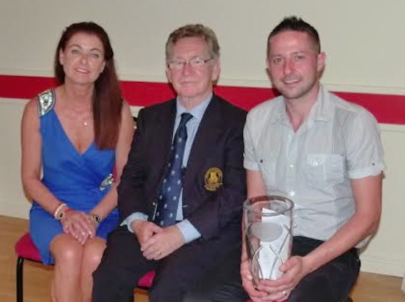 City of Derry President John Hasson and his wife Siobhan with Gary Brown winner of the President's Prize at Prehen.