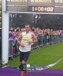 Gary Murray winning this year's Waterside Half Marathon.