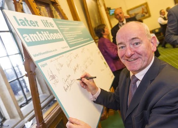 Foyle MP Mark Durkan pledging his support to the Later Life Ambitions campaign.
