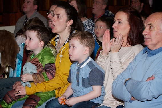 A section of the huge audience being entertained at Derry City Council's Hallowe'en show "Witches" in St. Columb's Hall.  (PhotoS - Tom Heaney, nwpresspics)