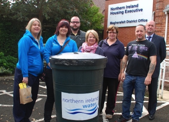 Housing Executive staff with NI Water staff and local community groups in Magherafelt.
