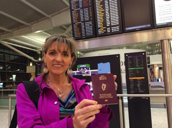 Sinn Féin MEP Martina Anderson with her Irish diplomatic passport