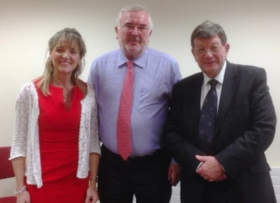 Pat Colgan, centre,  (SEUPB) with Martina Anderson and Pat Doherty.