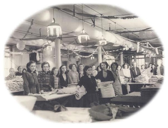 An image from the Textiles collections showing workers at the City Factory during the 1950s.