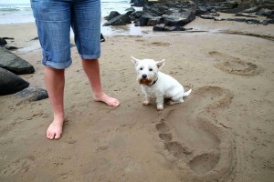 Giant's footprints appear on Co Derry beach this morining