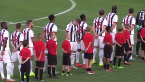 James McClean turns his back on the flag of St George as British national anthem is played