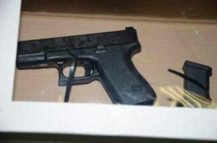 The Glock pistol seized by police in Derry graveyard