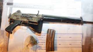 The deadly military style assault rifle with lethal rounds found by police in Strabane over the weekend