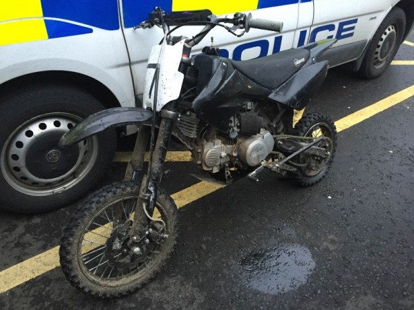 A stolen scrambler seized by police in Derry on Friday night