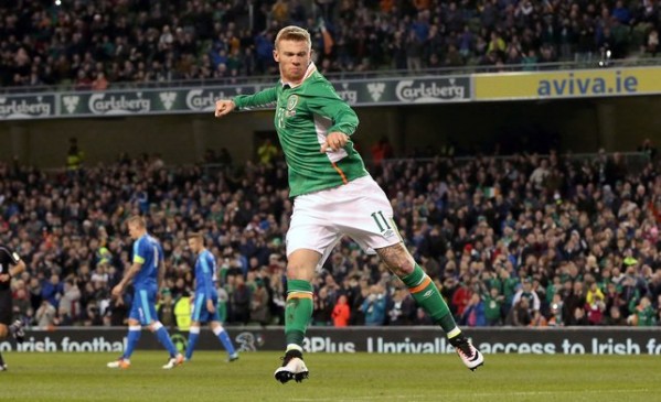 James McClean dipatches his penalty which in the end helped Ireland to a 2-2 draw with Slovakia