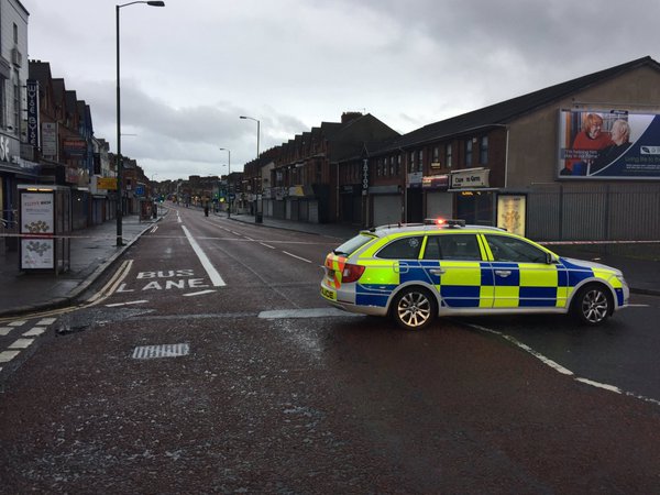 The scene this morning in east Belfast after a bomb exploded under a prison officer's van