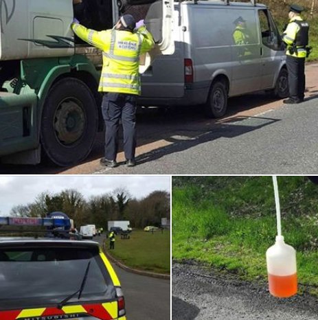 Red diesel dipping operation in Magherafelt yesterday nabbed two drivers