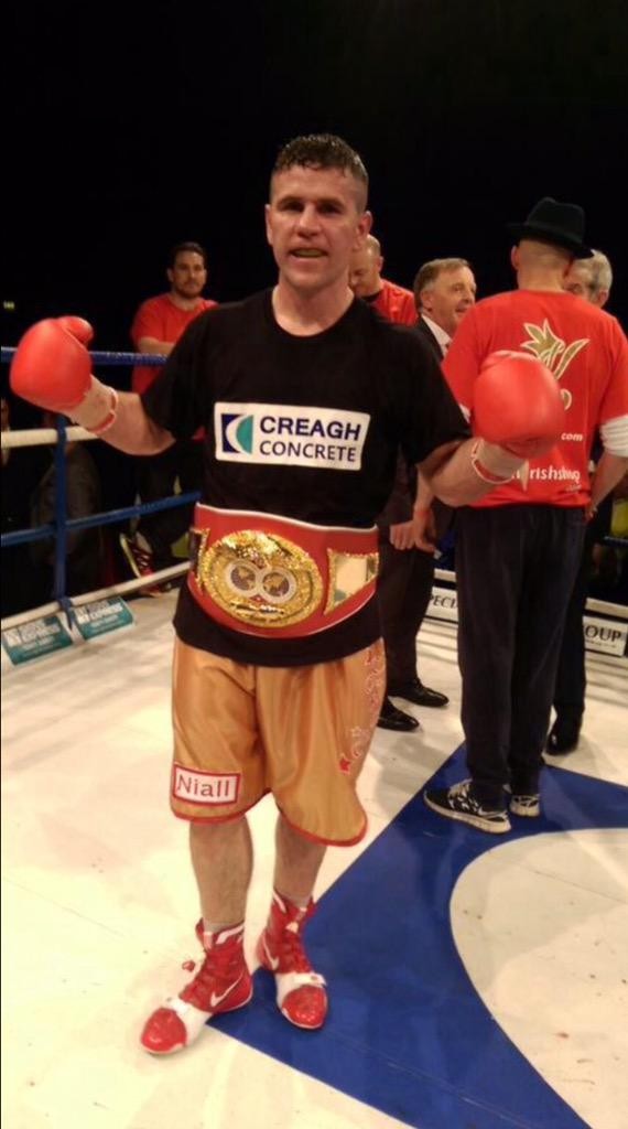 Eamonn O'Kane his IBF title In Co Derry last May but has now announced his retirement from boxing
