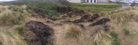 The damage caused to picturesque Castlerock beach by booze fuelled vandals