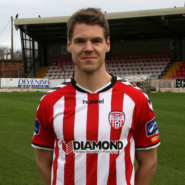 GREAT DANE: Niclas Vemmelund went close to scoring for Derry