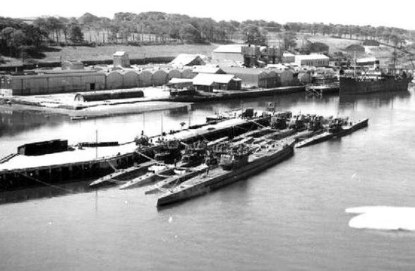 The German U Boat fleet surrendered at Lisahally port in May 1945