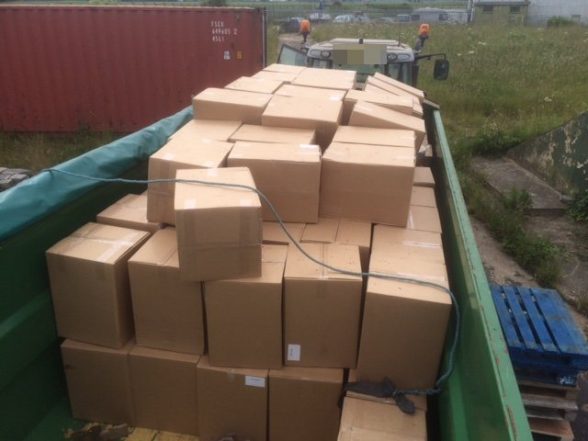 The one ton haul of cocaine cutting agent benzocaine seized by the PSNI in Grimsby on Wedesday