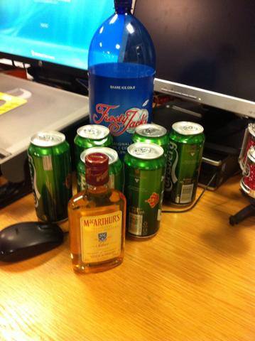 The alcohol seized from underage drinkers at the weekend in Culmore Point