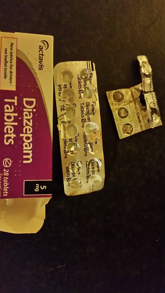Abandoned diazepam and maxitram tablets found in Ballymagroarty