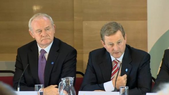 Taoiseach Enda Kenny and Martin McGuinness at BIC press conference today