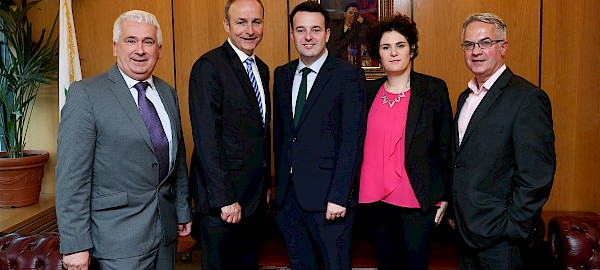 SDLP leader Colum Eastwood, Claire Hanna and Alex Attwood meeting Micheal Martin TD and Brendan Howlin TD