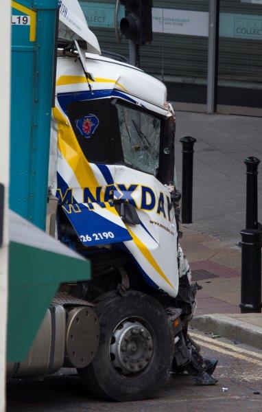 The Poundland lorry which crashed into Foyleside shopping centre