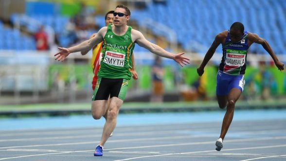 GOLDEN BOY....Derry's Jason Smyth won 100m sprint final in a time of 10.64 seconds but go no invite to National Stadium opening