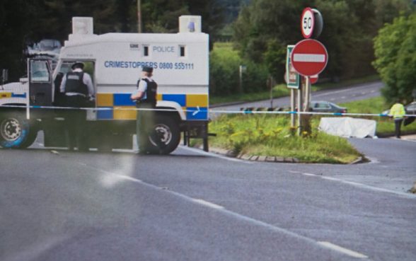 The scene of the crash on the main Derry to Limavady Road on Sunday morning