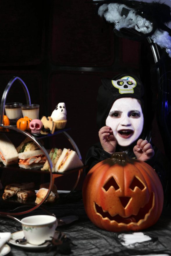 NO TRICKS, ONLY TREATS ... Little Ollie Maybin is looking forward to celebrating Halloween with Hastings Hotels as he samples the frighteningly good Halloween themed Afternoon Tea which will be available at the Everglades Hotel on selected afternoons over Halloween. 