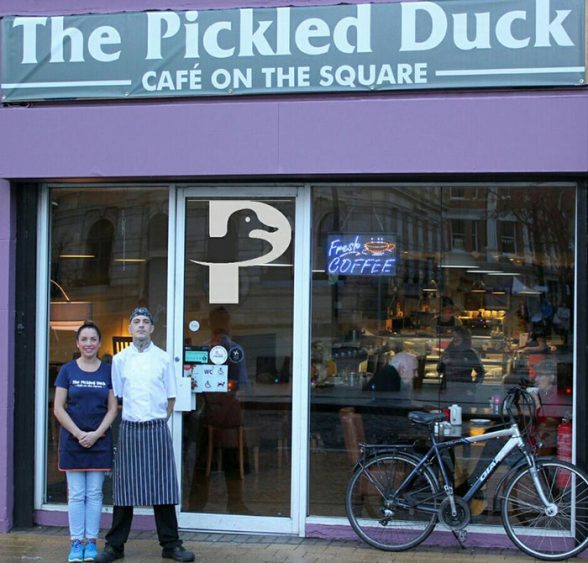 Kiera Duddy outside The Pickled Duck in Derry