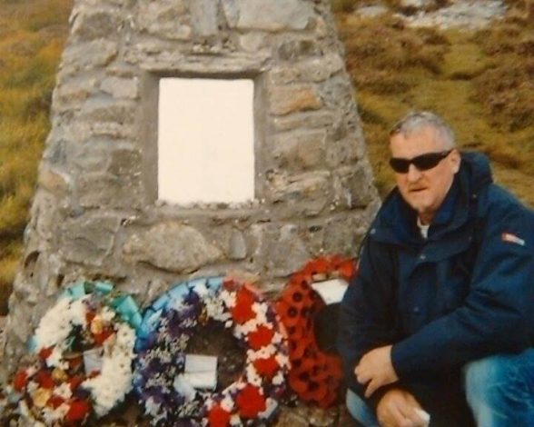 Former iRA supergrass Raymond Gilmour paying his respects at Chinook helicopter crash site in Scotland which killed 25 RUC Special Branch detectivesl MI5 and British Military Intelligence officers in June 1994
